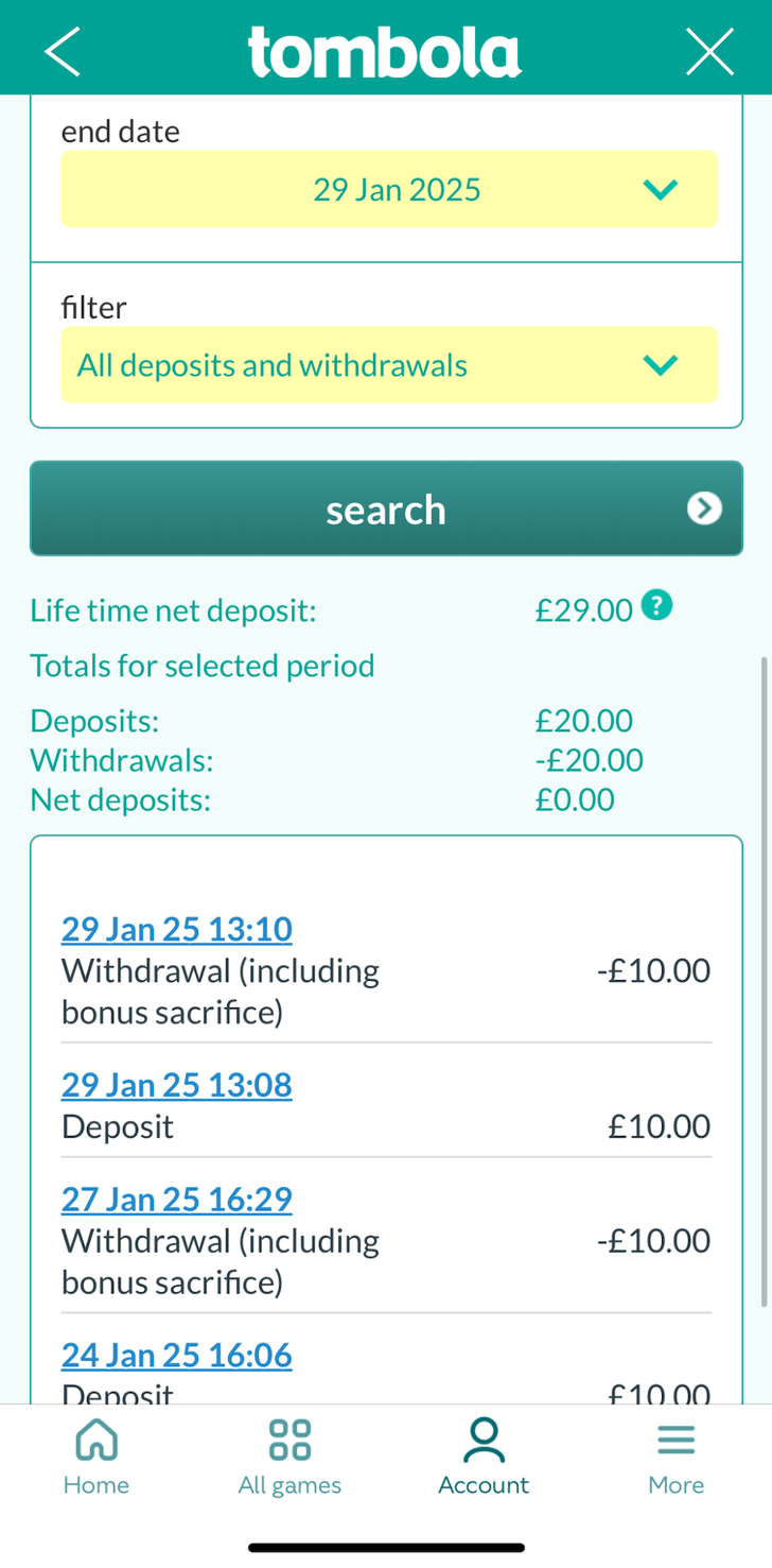 transaction history